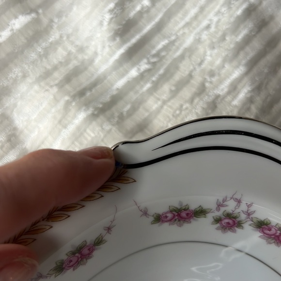 RC SERVING BOWL VTG 1960s PATTERN NORITAKE 564 VICTORIAN ROSES AND LAUREL TRIM - Picture 12 of 14